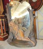 Miroir statue femme art nouveau terre cuite.JPG